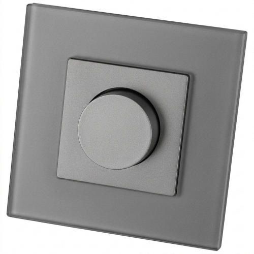 Lichtschalter Drehdimmer aus Glas, MATT Grau MIUUN