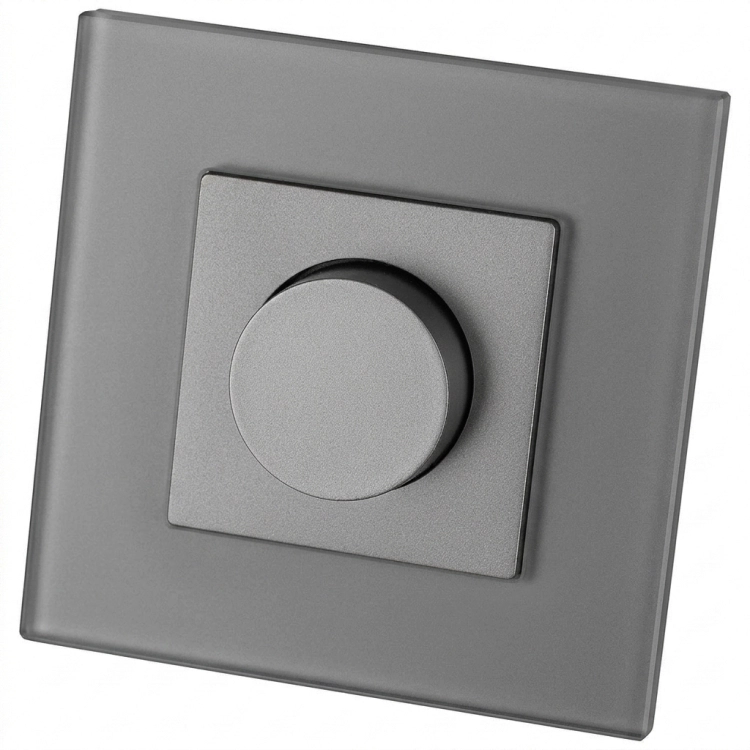 Lichtschalter Drehdimmer aus Glas, MATT Grau MIUUN
