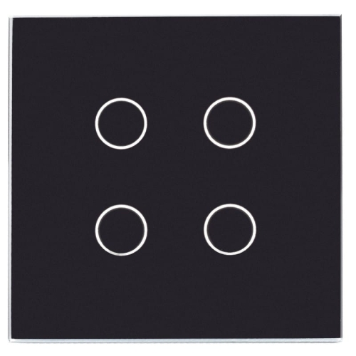 Rahmen Touchpanel Einfach Glas Schwarz Für Modul Eines Vierfachen Schalters