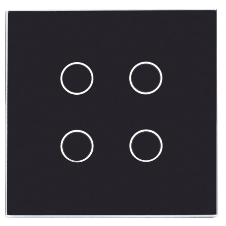 Rahmen Touchpanel Einfach Glas Schwarz Für Modul Eines Vierfachen Schalters
