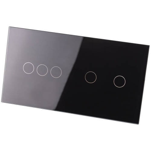 Rahmen Touch-Panel Doppelt 3+2 Glas Schwarz