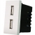 Modul Doppelsteckdose USB-Ladesteckdose 2.4A Weiß Für Rahmen