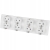Schuko-Vierfachsteckdose Weiß PVC-Vierfachrahmen Und 4 X Steckdose