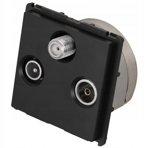 Modul TV-FM-SAT-Dose Dreifach Schwarz Für Rahmen