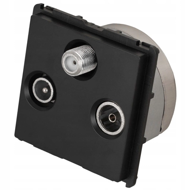 Modul TV-FM-SAT-Dose Dreifach Schwarz Für Rahmen