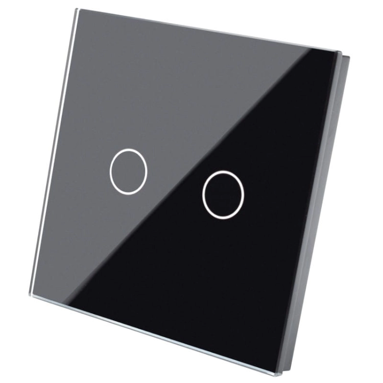 Rahmen Touchpanel Einfach Glas Schwarz Für Modul Eines Doppelten Schalters
