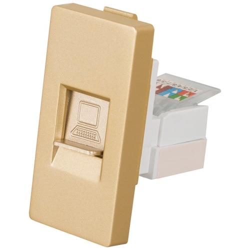 Modul Netzwerkdose Anschluss RJ 45 Kat 5E Gold Für Rahmen