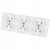 Dreifach-Steckdose Weiß Set PVC-Dreifachrahmen Und 3 X Doppelsteckdose