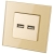 Doppelte USB-Ladesteckdose 3.1A Typ A+A Glas Gold
