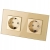 Doppelsteckdose Glas Schuko Gold Doppelrahmen Und 2 X Steckdose
