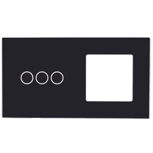 Rahmen Touchpanel Doppelt 3+S Glas Schwarz