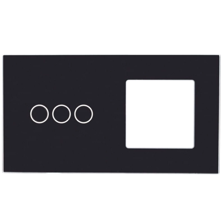Rahmen Touchpanel Doppelt 3+S Glas Schwarz