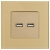 Doppelte USB-Ladesteckdose 3.1A Typ A+A Glas Gold