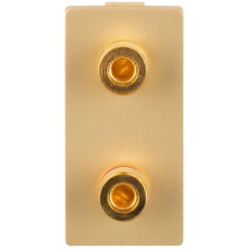 Modul Lautsprecherdose Stereo Typ Banane Gold Für Rahmen