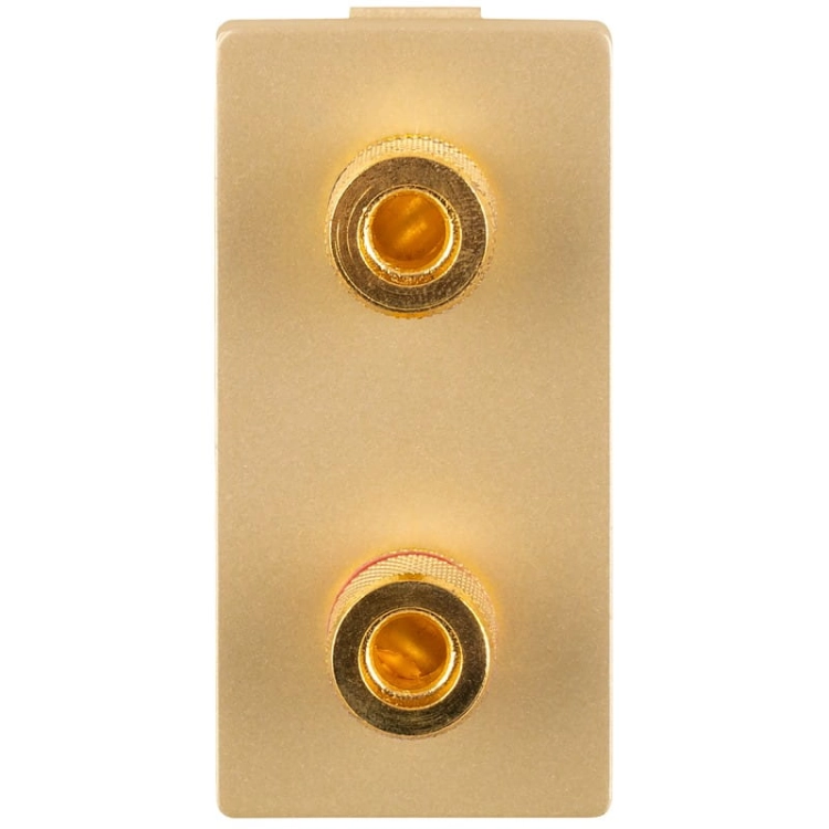 Modul Lautsprecherdose Stereo Typ Banane Gold Für Rahmen