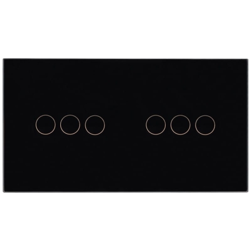 Rahmen Touch-Panel Doppelt 3+3 Glas Schwarz