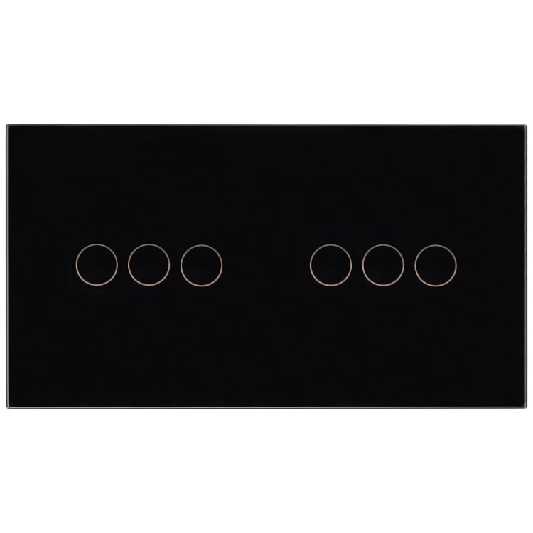 Rahmen Touch-Panel Doppelt 3+3 Glas Schwarz