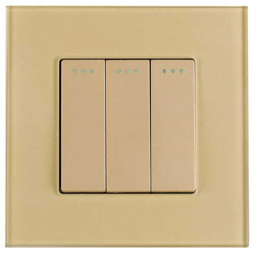 Wechselschalter Dreifach Glas Gold