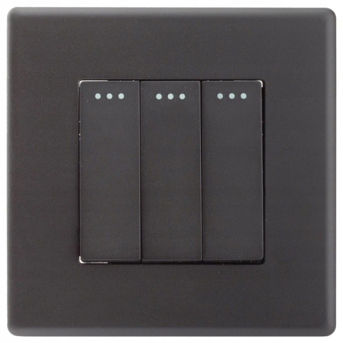 Dreifacher Wandschalter Schwarz Set Mit PVC-Rahmen MIUUN