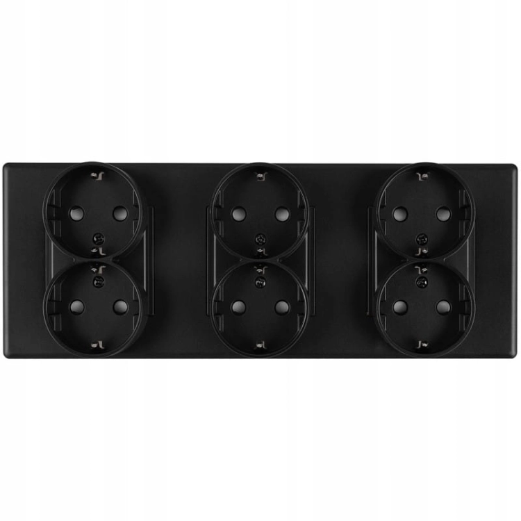 Dreifachsteckdose Schuko Schwarz PCV-Dreifachrahmen Und 3 X Steckdose