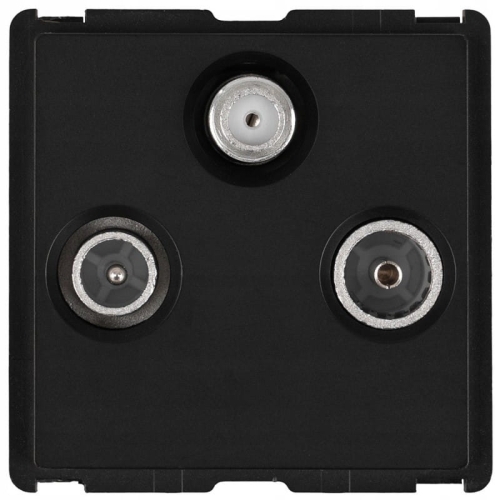 Modul TV-FM-SAT-Dose Dreifach Schwarz Für Rahmen