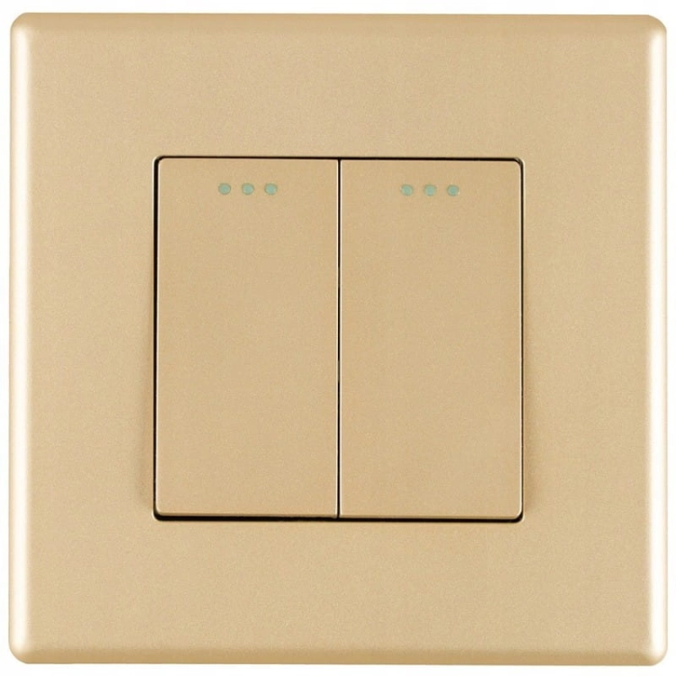 Schalter Doppelt Klassisch Gold Set Mit PVC-Rahmen