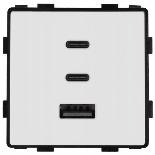 Modul Dreifache USB-Ladesteckdose 65W A+C+C Weiß Für Rahmen