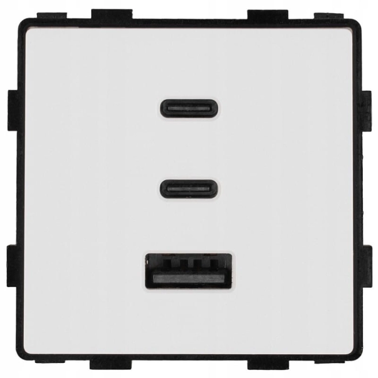 Modul Dreifache USB-Ladesteckdose 65W A+C+C Weiß Für Rahmen