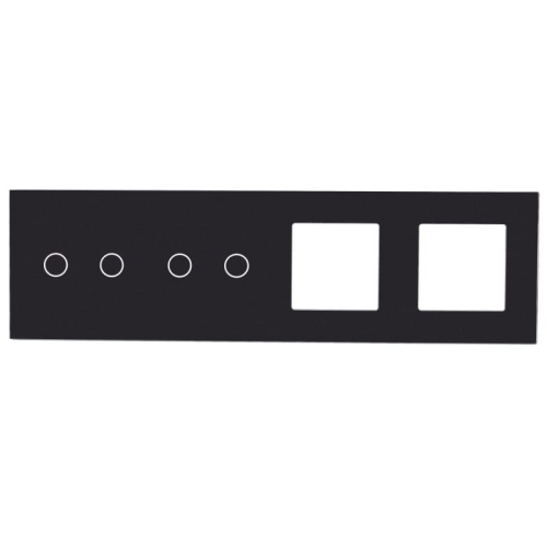 Rahmen Touchpanel Vierfach 2+2+S+S Glas Schwarz