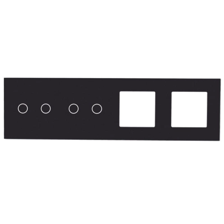 Rahmen Touchpanel Vierfach 2+2+S+S Glas Schwarz