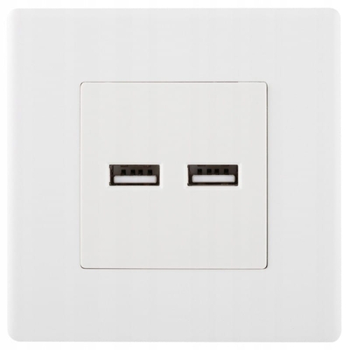 Steckdose Weiß Doppel-USB-Ladesteckdose 3.1A Typ A+A Set Mit PVC-Rahmen