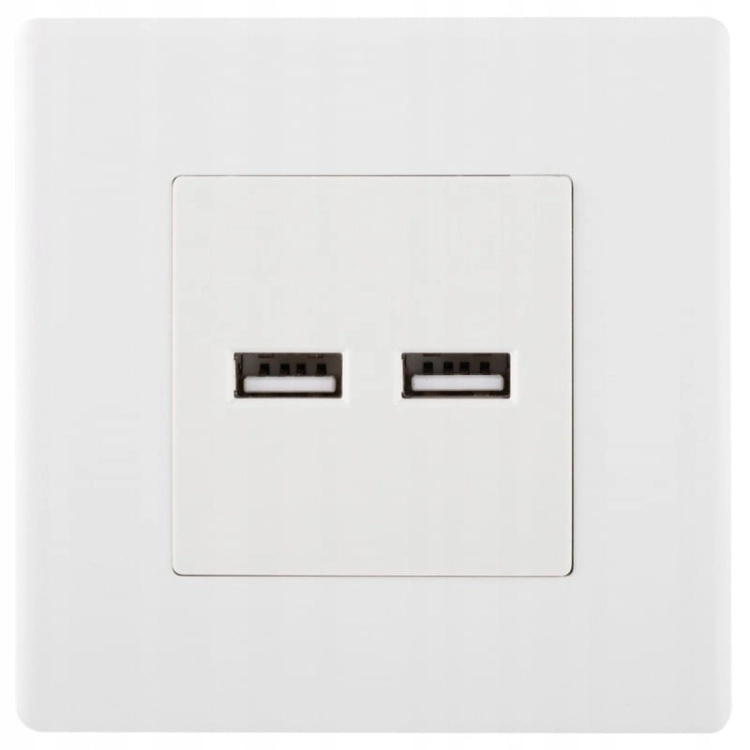 Steckdose Weiß Doppel-USB-Ladesteckdose 3.1A Typ A+A Set Mit PVC-Rahmen