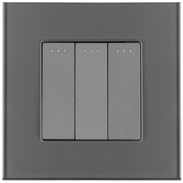 Schalter Wechselschalter Dreifach Glas Grau