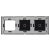 Rahmen Touchpanel Dreifach 1+1+S Glas Schwarz