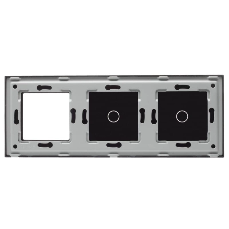 Rahmen Touchpanel Dreifach 1+1+S Glas Schwarz
