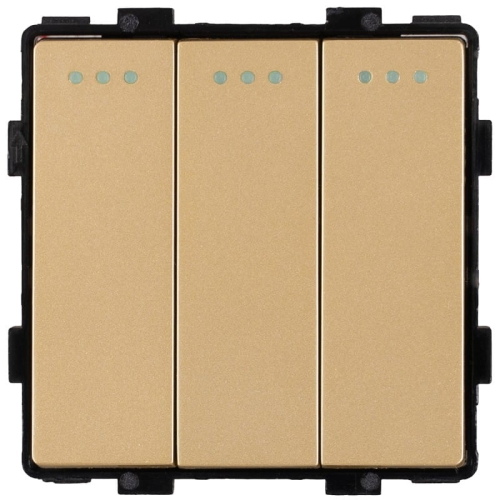 Modul Schalter Dreifach Klassisch Gold Für Rahmen