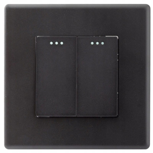 Doppelter Wandschalter Schwarz Set Mit PVC-Rahmen MIUUN