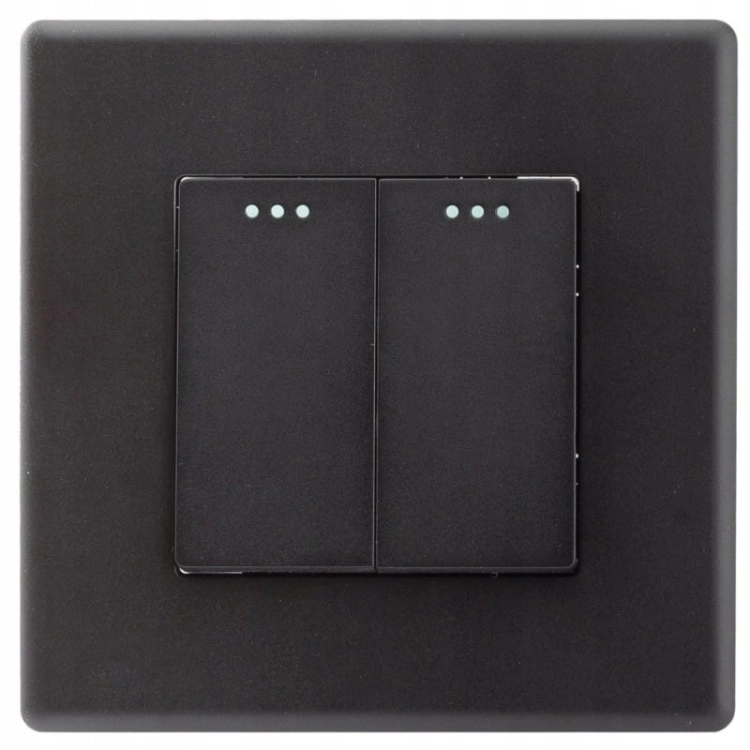 Doppelter Wandschalter Schwarz Set Mit PVC-Rahmen MIUUN