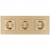 Dreifach-Steckdose Glas Gold Schuko Dreifachrahmen Und 3 X Steckdose