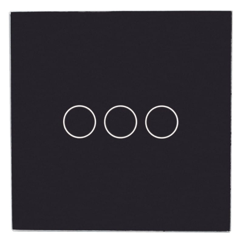 Rahmen Touchpanel Einfach Glas Schwarz Für Modul Eines Dreifachen Schalters