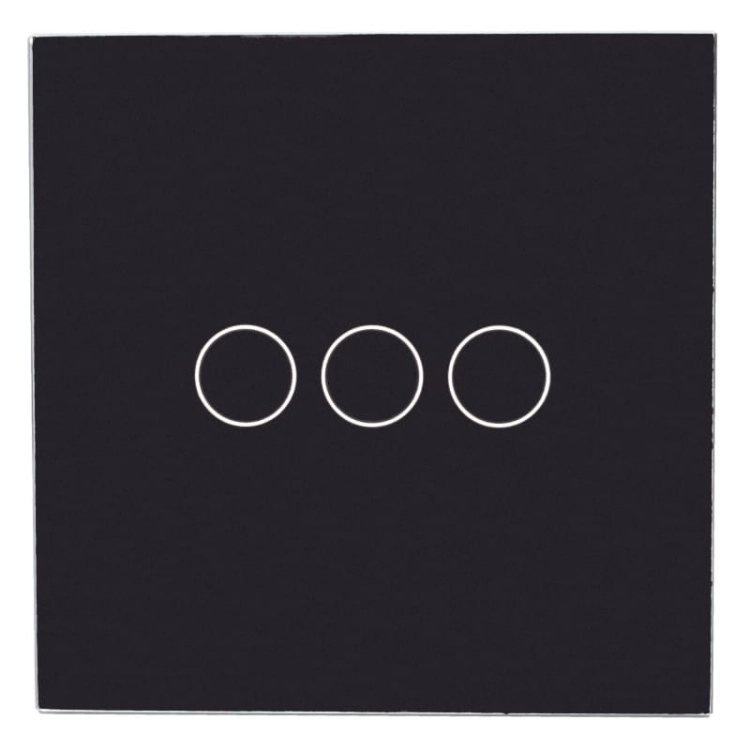 Rahmen Touchpanel Einfach Glas Schwarz Für Modul Eines Dreifachen Schalters