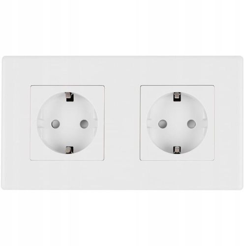 Doppelsteckdose Schuko Weiß Set PCV-Doppelrahmen 2 X Steckdose