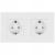 Doppelsteckdose Schuko Weiß Set PCV-Doppelrahmen 2 X Steckdose