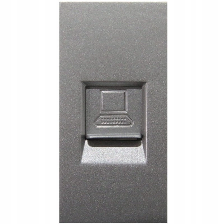 Modul Netzwerkdose RJ45 Kat 6 Grau Für Rahmen