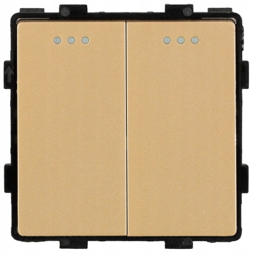 Modul Schalter Doppel-Kreuzschalter Gold
