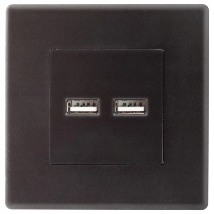 Steckdose Schwarz Doppelte USB-Ladesteckdose Set Mit Rahmen PVC