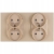 Doppelte Glas-Doppelsteckdose Gold Set Rahmen Und 2 X Steckdose