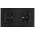 Doppelsteckdose Schuko Schwarz Set PCV-Doppelrahmen 2 X Steckdose