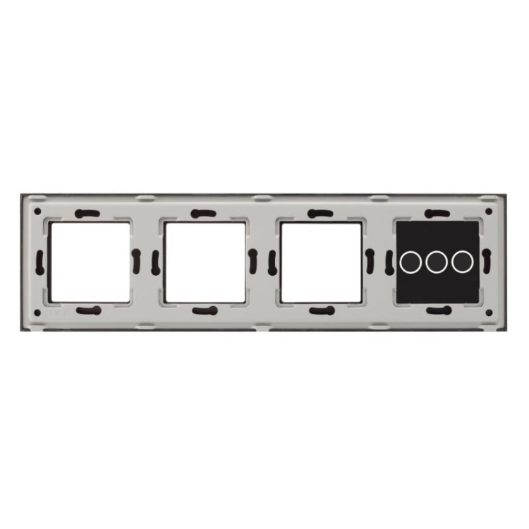 Rahmen Touch-Panel Vierfach 3+S+S+S Glas Schwarz