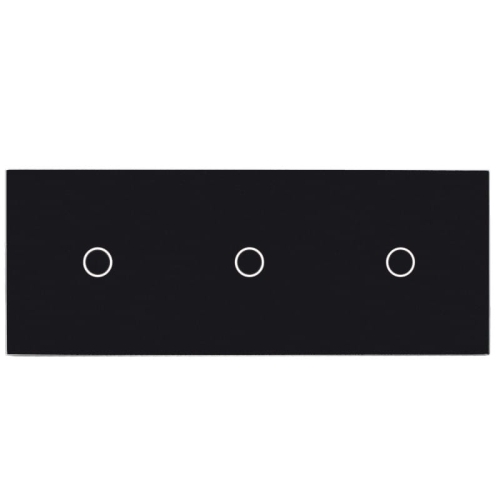 Rahmen Touchpanel Dreifach 1+1+1 Glas Schwarz